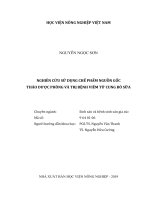 Luận văn tốt nghiệp nghiên cứu sử dụng chế phẩm nguồn gốc thảo dược phòng và trị bệnh viêm tử cung bò sữa 
