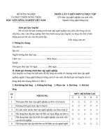 Phiếu lấy ý kiến thực tập nghề nghiệp cho sinh viên thực tập