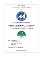 NGHIÊN cứu sự hài LÒNG của KHÁCH HÀNG KHI sử DỤNG các sản PHẨM, DỊCH vụ của PHÚC LONG COFFEE TEA và  HOUSE 