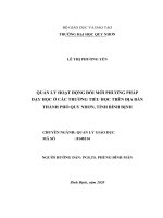 Quản lý hoạt dộng đổi mới phương pháp dạy học ở các trường tiểu học trên địa bàn thành phố quy nhơn, tỉnh bình định 