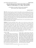 Chuyển đổi quyền sử dụng đất nông nghiệp – những vấn đề pháp lý và thực tiễn đặt ra