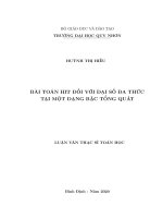 Bài toán hit đối với đại số đa thức tại một dạng bậc tổng quát 