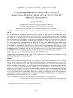 Áp dụng phương pháp dòng tiền xác suất trong phân tích tài chính dự án đầu tư khi xét đến yếu tố bất định