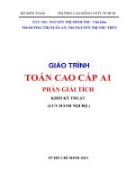 Giáo trình Toán cao cấp A1: Phần giải tích - Trường CĐ Công nghệ thông tin TP.HCM
