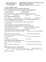 Đề thi giữa học kì 1 môn GDCD lớp 7 năm 2020-2021 có đáp án - Trường THCS Trần Quang Khải