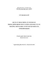 Quản lý hoạt động tự đánh giá trong kiểm định chất lượng giáo dục ở các trường trung học cơ sở huyện hoài ân, tỉnh bình định 