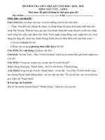 Đề thi giữa học kì 1 môn Ngữ văn lớp 6 năm 2020-2021 có đáp án - Trường THCS Nguyễn Huệ