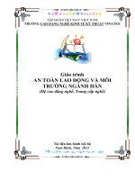 Giáo trình AN TOÀN LAO ĐỘNG VÀ MÔI TRƯỜNG NGÀNH HÀN (Hệ cao đẳng nghề, Trung cấp nghề)