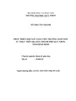 Phát triển đội ngũ giáo viên trường mầm non tư thục trên địa bàn thành phố quy nhơn, tỉnh bình định 