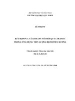 Kết hợp PCA và kmeans với hồi quy logistic trong ứng dụng tiên lượng bệnh tiểu đường 