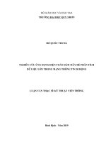 Nghiên cứu ứng dụng công nghệ điện toán đám mây để phân tích dữ liệu lớn trong mạng thông tin di động 