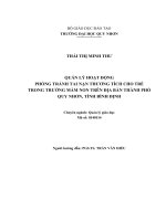 Quản lý hoạt động phòng tránh tai nạn thương tích cho trẻ trong trường mầm non trên địa bàn thành phố quy nhơn, tình bình định 