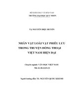 Nhân vật loài vật phiêu lưu trong truyện đồng thoại việt nam hiện đại 