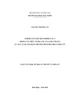 Nghiên cứu liên kết hydro c h∙∙∙n trong các phức tương tác của CHF3 với XCN (x= h, f, cl, br, CH3) bằng phương pháp hóa học lượng tử 