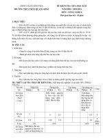 Đề thi giữa học kì 2 môn Công nghệ lớp 8 năm 2020-2021 có đáp án - Trường THCS Trần Quang Khải