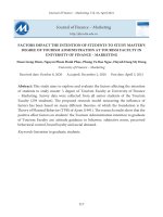 Các yếu tố ảnh hưởng đến ý định học cao học chuyên ngành Quản trị du lịch của sinh viên khoa Du lịch trường Đại học Tài chính – Marketing