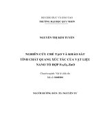 Nghiên cứu chế tạo và khảo sát tính chất quang xúc tác của vật liệu nano tổ hợp fe3o4zno 