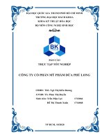 BÁO cáo THỰC tập tốt NGHIỆP CÔNG TY cổ PHẦN mỹ PHẨM dừa PHÚ LONG 