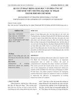 Quản lý hoạt động giáo dục văn hóa ứng xử cho sinh viên trường Đại học Sư phạm thành phố Hồ Chí Minh
