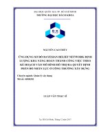 ỨNG DỤNG sơ đồ BAYESIAN BELIEF NETWORK ĐỊNH LƯỢNG KHẢ NĂNG HOÀN THÀNH CÔNG VIỆC THEO kế HOẠCH vào mô HÌNH hỗ TRỢ RA QUYẾT ĐỊNH PHÂN bổ NHÂN lực ở CÔNG TRƯỜNG xây DỰNG 