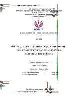 ĐỀ tài tìm HIỂU, ĐÁNH GIÁ CHIẾN lược KINH DOANH của CÔNG TY cổ PHẦN sữa VINAMILK GIAI đoạn 2010 đến NAY 