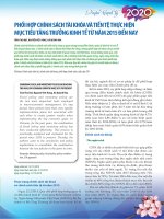 Phối hợp chính sách tài khóa và tiền tệ thực hiện mục tiêu tăng trưởng kinh tế từ năm 2015 đến nay