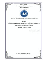 XÂY DỰNG kế HOẠCH TRUYỀN THÔNG STRONGBOW