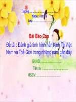 Thuyết trình về: đánh giá tình hình nền kinh tế việt nam và thế giới trong những năm gần đây