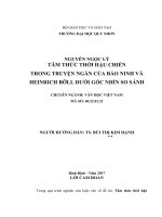 Tâm thức thời hậu chiến trong truyện ngắn của bảo ninh và heinrich böll dưới góc nhìn so sánh 
