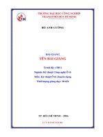 BÀI GIẢNG  kỹ thuật ô tô chuyên dụng 