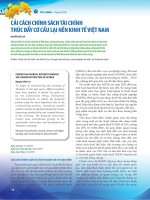 Cải cách chính sách tài chính thúc đẩy cơ cấu lại nền kinh tế Việt Nam