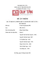 ĐỀ án NHÓM dự án DỊCH vụ TRÔNG hộ và CHĂM sóc THÚ CƯNG – PET HOUSE 