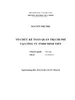 Tổ chức kế toán quản trị chi phí tại công ty TNHH minh tiến 
