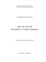 Một số vấn đề về môđun vi phân kahler 