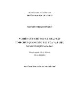 Nghiên cứu chế tạo và khảo sát tính chất quang xúc tác của vật liệu nano tổ hợp fe3o4zno 