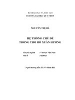 Hệ thống chủ đề trong thơ hồ xuân hương 