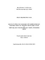 Quản lý công tác giáo dục sức khỏe sinh sản cho học sinh các trường trung học cơ sở trên địa bàn thành phố quy nhơn, tỉnh bình định 