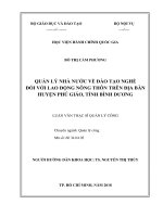 Luận văn Thạc Sĩ Quản lý nhà nước về đào tạo nghề đối với lao động nông thôn trên địa bàn huyện Phú Giáo, tỉnh Bình Dương