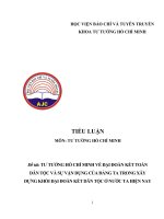 Tư tưởng hồ chí minh về đại đoàn kết toàn dân tộc và sự vận dụng của đảng ta trong xây dựng khối đại đoàn kết dân tộc ở nước ta hiện nay
