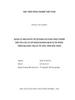Luận văn tốt nghiệp quản lý nhà nước về vệ sinh an toàn thực phẩm đối với các cơ sở kinh doanh dịch vụ ăn uống trên địa bàn thị xã từ sơn tỉnh bắc nin 