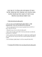 GIÁ TRỊ tư TƯỞNG hồ CHÍ MINH vê NHÀ nước PHÁP QUYỀN TRONG xây DỰNG NHÀ nước PHÁP QUYỀN XHCN ở VIỆT NAM TRONG GIAI đoạn HIỆN NAY 