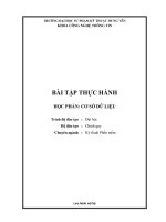 BÀI TẬP THỰC HÀNH ĐỀ CƯƠNG BÀI GIẢNG HỌC PHẦN: CƠ SỞ DỮ LIỆU