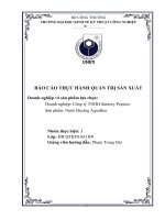 Báo cáo thực hành quản trị sản xuất doanh nghiệp và sản phẩm lựa chọn doanh nghiệp công ty TNHH suntory pepsico sản phẩm nước khoáng aquafina
