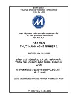 tiểu luận quản trị dịch vụ, du lịch và lữ hành đánh giá tiềm năng và giải pháp phát triển du lịch biển, đảo thành phố phú quốc 