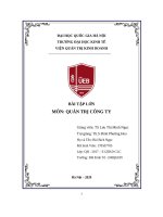 TIỂU LUẬN BÀI TẬP LỚN MÔN QUẢN TRỊ CÔNG TY