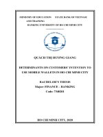 Determinants on customers intention to use mobile wallets in ho chi minh city 