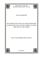 Luận án tiến sĩ phát triển kĩ năng tham vấn nghề cho sinh viên sư phạm kĩ thuật qua dạy học nghiệp vụ sư phạm 