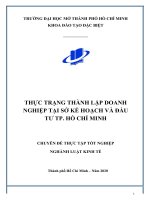Chuyên đề thực tập tốt nghiệp   hoạt động đăng ký thành lập doanh nghiệp