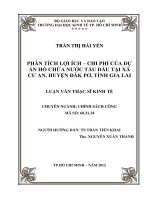 Tài liệu Phân Tích Lợi Ích - Chi Phí Của Dự Án Hồ Chứa Nước Tầu Dầu Tại Xã Cư An, Huyện Đăk Pơ, Tỉnh Gia Lai