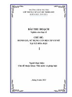 Bài thu hoạch thực tế Trung cấp chính trị - Đánh giá và sử dụng cán bộ cấp cơ sở tại xã Hòa Hậu